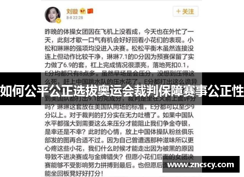如何公平公正选拔奥运会裁判保障赛事公正性 如何公平公正选拔奥运会裁判保障赛事公正性